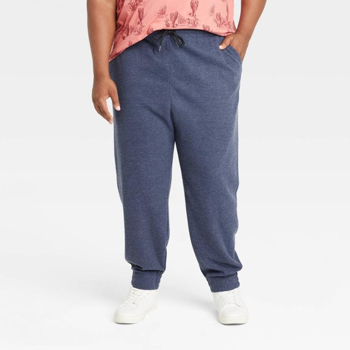 Men's Big & Tall Regular Fit Tapered Sweatpants - Goodfellow & Co Navy Blue