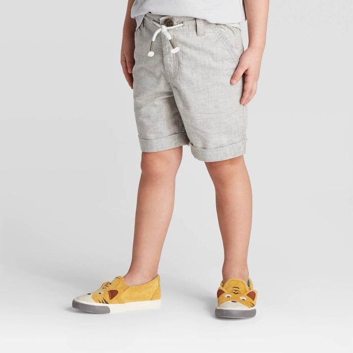 Toddler Boys' Dressy Chino Shorts - Cat & Jack Gray 12m, Toddler Boy's