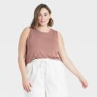 Women's Plus Size Tank Top - A New Day Tan