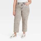 Women's Plus Size High-rise Vintage Straight Cropped Jeans - Universal Thread Gray Wash