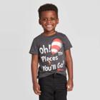 Toddler Boys' Dr. Seuss Oh The Places You'll Go T-shirt - Charcoal 12m, Boy's, Black