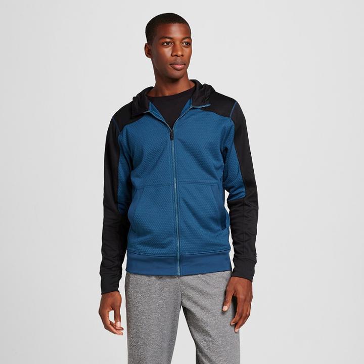 Men's Tech Fleece Color Block Full Zip Hoodie - C9 Champion Teal Regatta