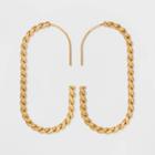 Sugarfix By Baublebar Oval Threader Hoop Earrings - Gold/twisted Threader