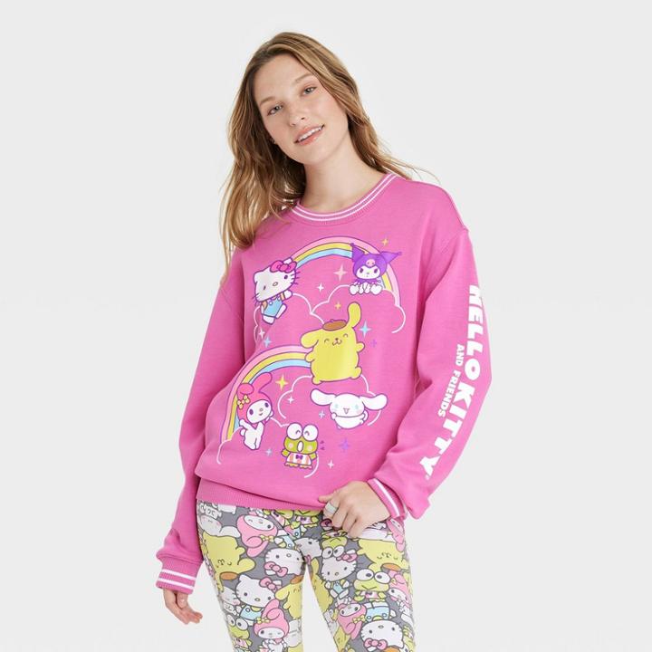 Women's Hello Kitty Collegiate Graphic Sweatshirt - Pink