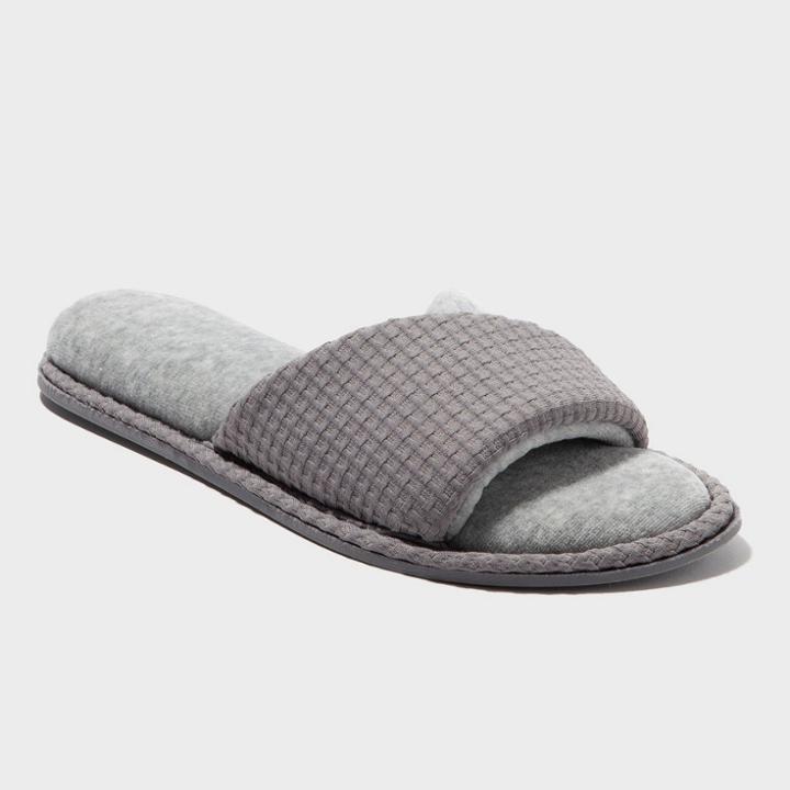 Women's Dearfoams Waffle Slide Slipper - Gray
