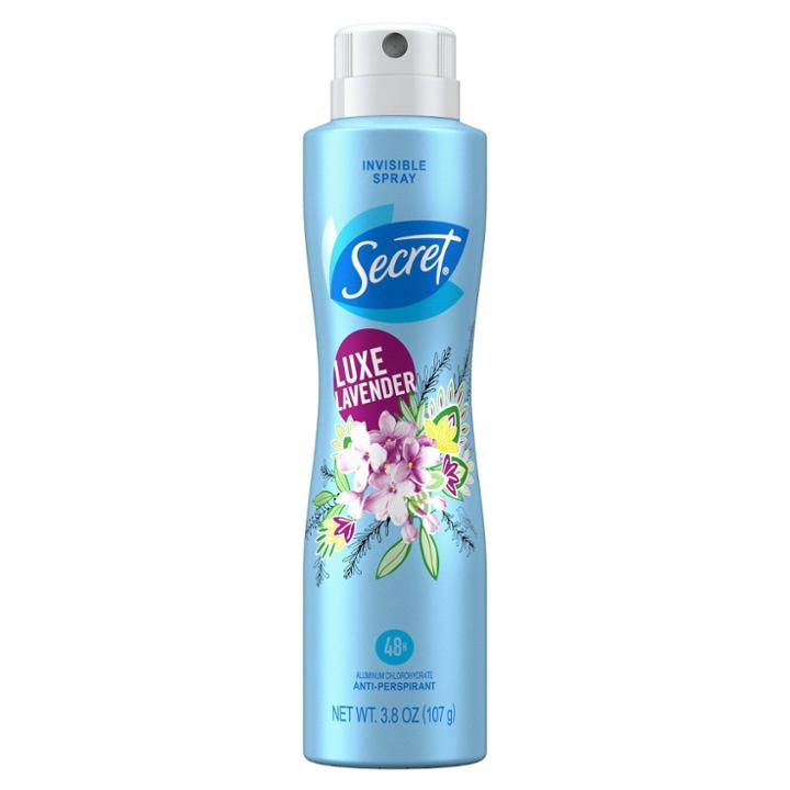 Secret Invisible Spray Anti-perspirant Luxe Lavender - 3.8oz,