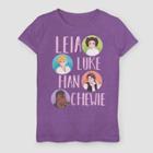 Girls' Star Wars Cartoon Leia,luke,han, Chewie T-shirt - Purple