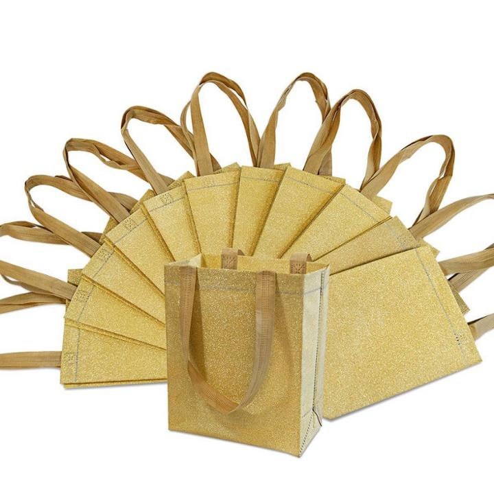 Prime Line Packaging 12pc Glitter Gift Bags Gold