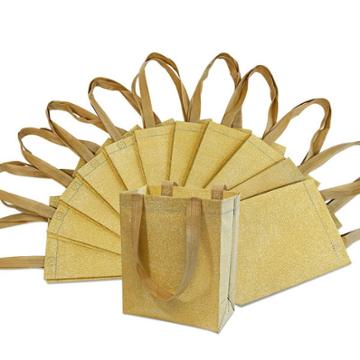 Prime Line Packaging 12pc Glitter Gift Bags Gold