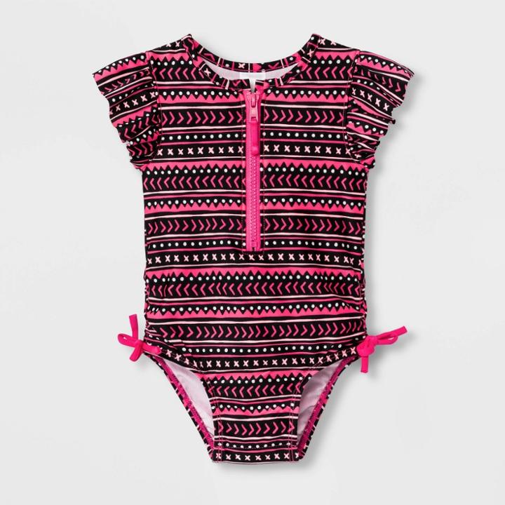 Baby Girls' Flutter Sleeve One Piece Swimsuit - Cat & Jack Black