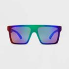 Men's Matte Plastic Shield Sunglasses - All In Motion Charcoal Gray