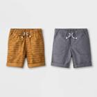 Toddler Boys' 2pk Novelty Print Pull-on Shorts - Cat & Jack Gray/tan