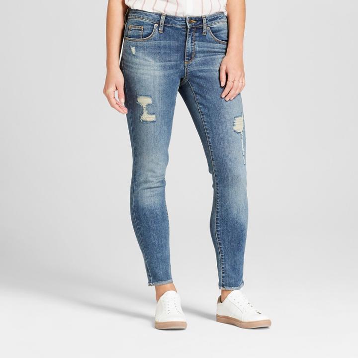 Target Women's Mid-rise Raw Hem Skinny Jeans - Universal Thread Medium Wash