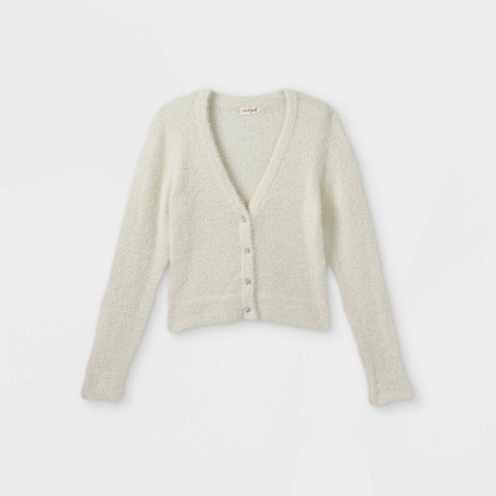 Girls' Eyelash Cardigan - Cat & Jack Cream