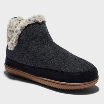 Women's Dluxe By Dearfoams Dolly Bootie Slippers - Black