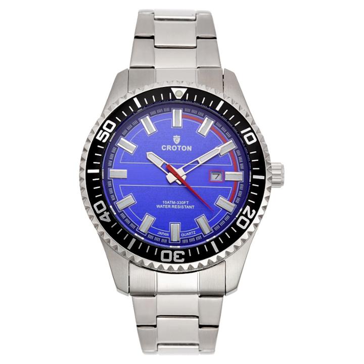 Men's Croton Analog Watch - Silver Blue Dial