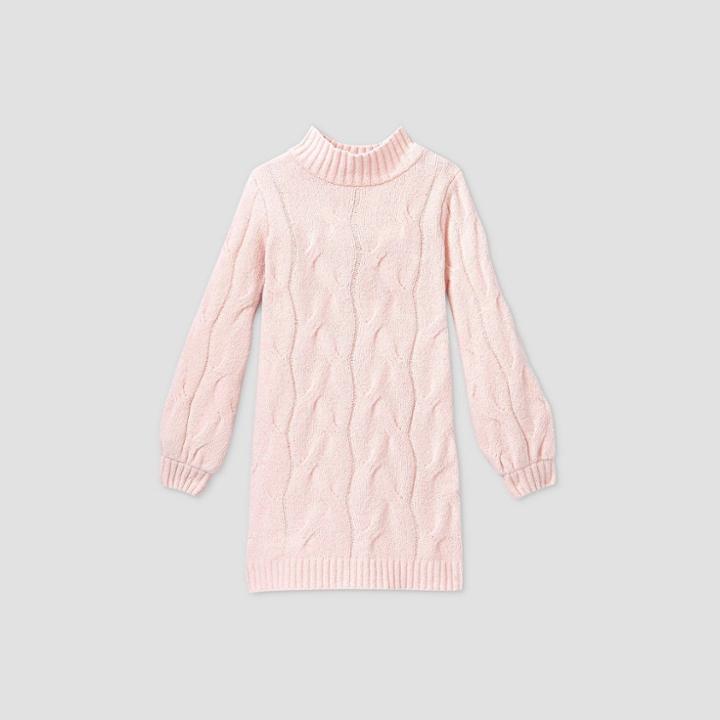 Girls' Long Sleeve Mock Neck Sweater Dress - Cat & Jack Blush