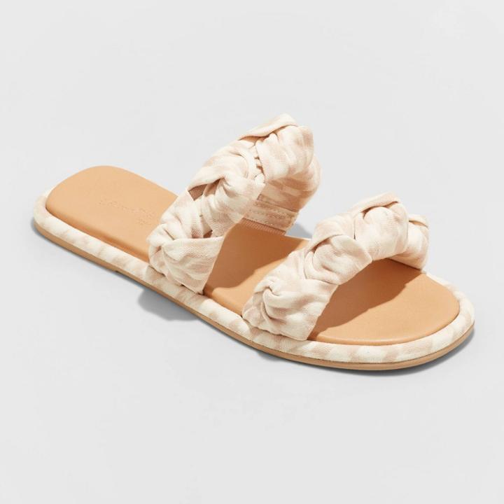 Women's Meg Knotted Slide Sandals - Universal Thread Almond