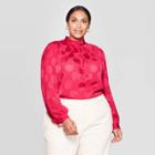 Women's Plus Size Long Sleeve Collared Blouse - Who What Wear Pink 1x, Women's,