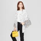 Women's Floral Print Kimono - A New Day Black/white