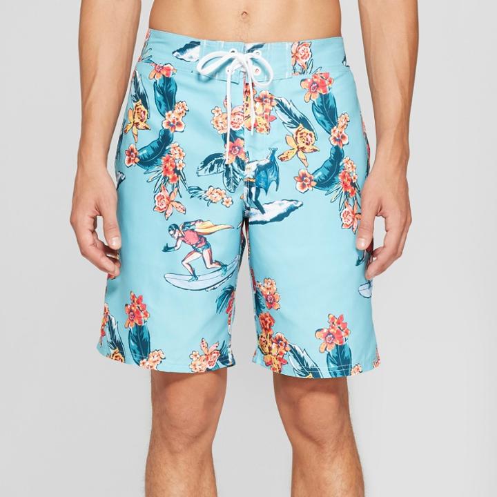 Men's Dc Comics Board Shorts - Teal