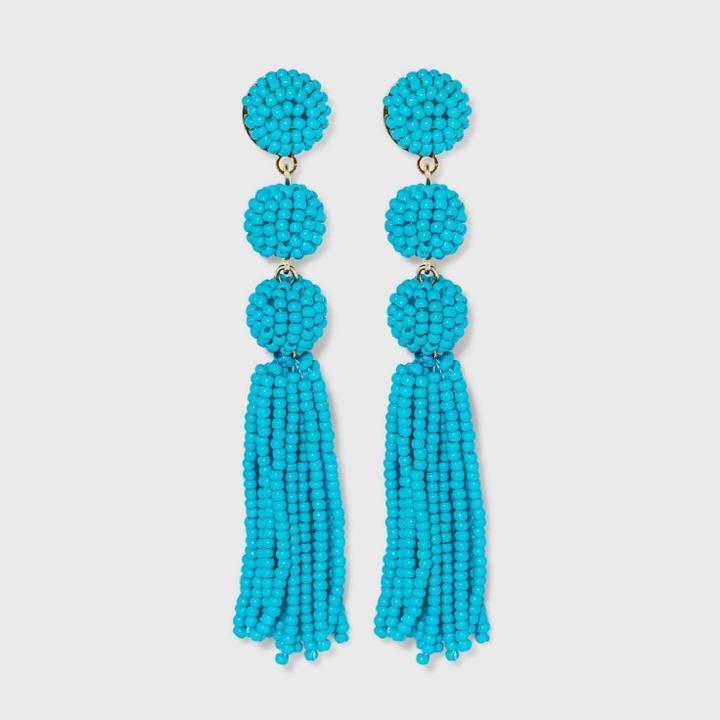 Sugarfix By Baublebar Beaded Ball Drop Tassel Earrings - Blue