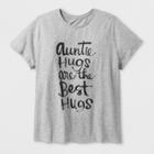 Shinsung Tongsang Women's Plus Size Short Sleeve 'auntie Hugs' Graphic T-shirt - Heather Gray