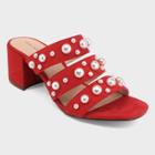 Women's Alice Multi Band Pearl Heeled Pumps - Who What Wear Red