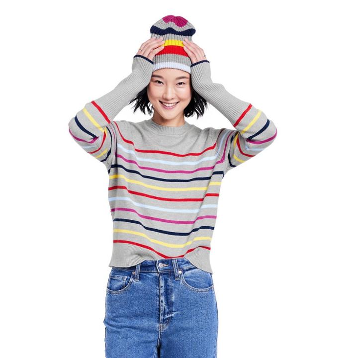 Women's Striped Crewneck Sweater - La Ligne X Target Gray/red/blue Xxs