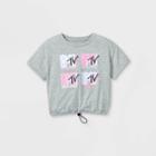Girls' Mtv Logo Short Sleeve Graphic T-shirt - Heather Gray