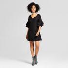 Women's Ruffle Sleeve Shift Dress - 3hearts (juniors') Black