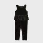 Toddler Girls' Adaptive Sparkle Jumpsuit - Cat & Jack Black