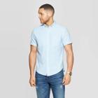 Men's Short Sleeve Linen Button-down Shirt - Goodfellow & Co Aqua Falls