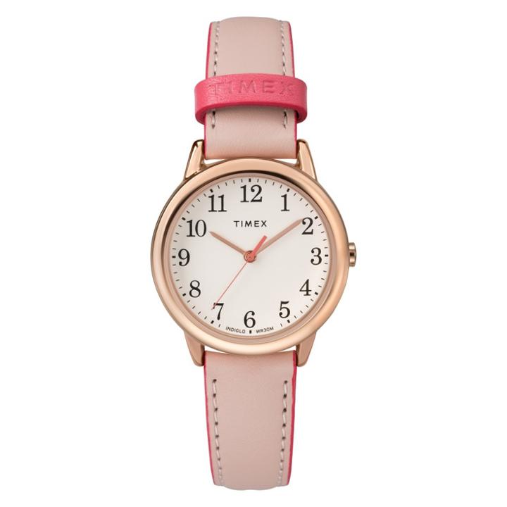 Women's Timex Easy Reader Watch With Leather Strap - Pink Tw2r62800jt