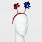 No Brand Pin Wheels Boppers With Satin Wrap Headband - Red/blue