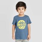 Petitetoddler Boys' Short Sleeve Smiley Face Graphic T-shirt - Cat & Jack Blue 12m, Toddler Boy's