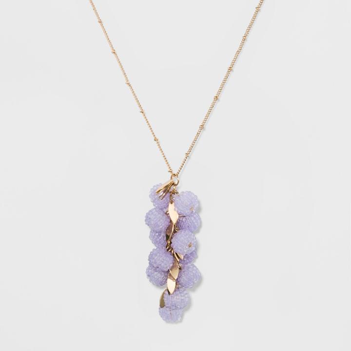 Target Clustered Beaded Bobble Balls Pendant Necklace - A New Day Purple