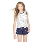 Girls' Striped Whale Line Tie Front Crewneck Tank - White/red Xl - Vineyard Vines For Target, Blue