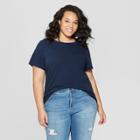 Women's Plus Size Short Sleeve Crew Neck Meriwether Pocket T-shirt - Universal Thread Navy (blue)