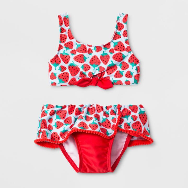 Baby Girls' 2pc Tie Front Bikini Set - Cat & Jack Red