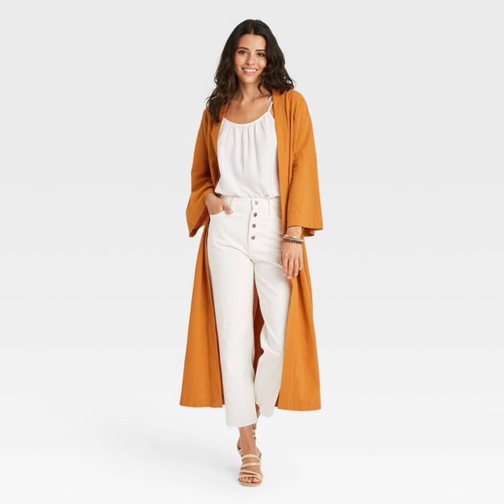Women's Textured Solid Duster - Universal Thread Yellow