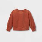 Toddler Girls' Velour Pullover Sweatshirt - Cat & Jack Brown