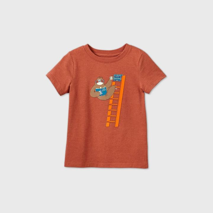 Toddler Boys' Short Sleeve Smile Graphic T-shirt - Cat & Jack Orange