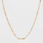 Gold Plated Figaro Bar Initial 'b' Chain Necklace - A New Day Gold
