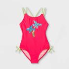 Girls' Palm Tree Flip Sequin One Piece Swimsuit - Cat & Jack Pink