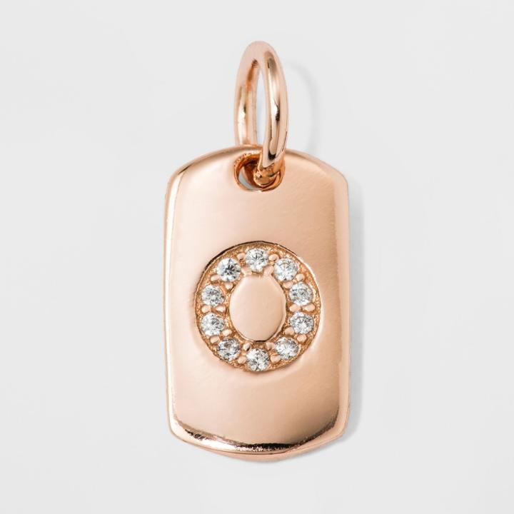 Target Sterling Silver Initial O Cubic Zirconia Pendant - A New Day Rose Gold, Rose Gold - O