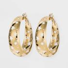 Shiny Gold With Star Cutouts Hoop Earrings - Wild Fable Gold