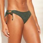 Women's Medium Coverage Cinch Hipster Bikini Bottom - Kona Sol Dark Green