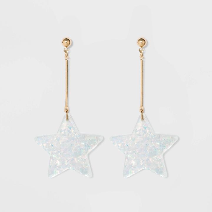 Acrylic Star Drop Earrings - Wild Fable Gold, Women's,