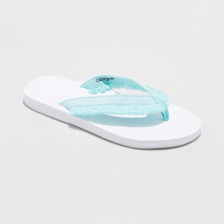 Girls' Malina Flip Flop Sandals - Cat & Jack White